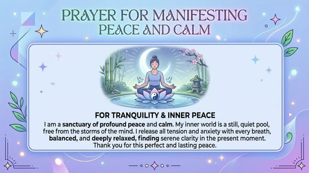 Prayer for Manifesting Peace and Calm
