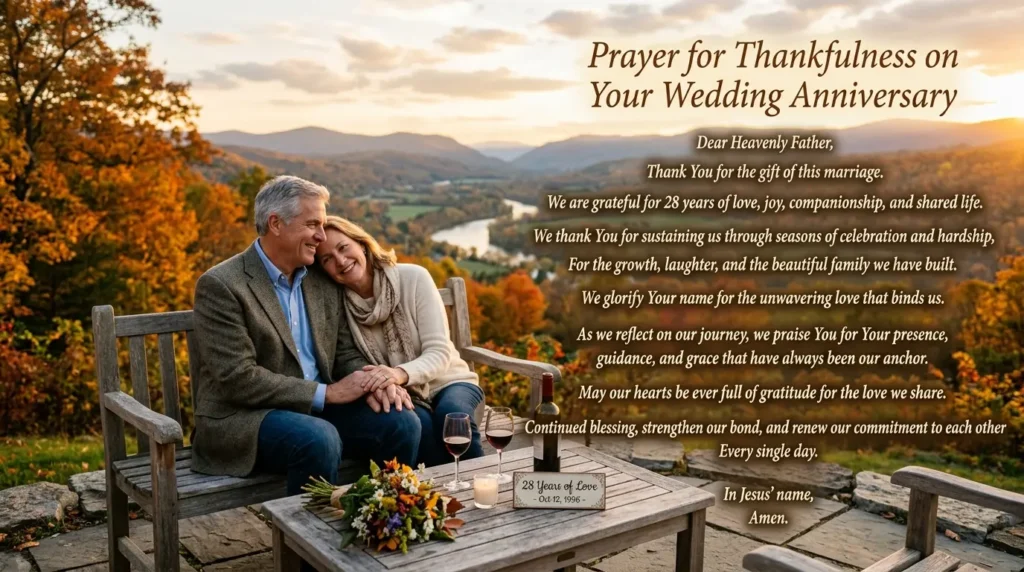 Prayer for Thankfulness on Your Wedding Anniversary
